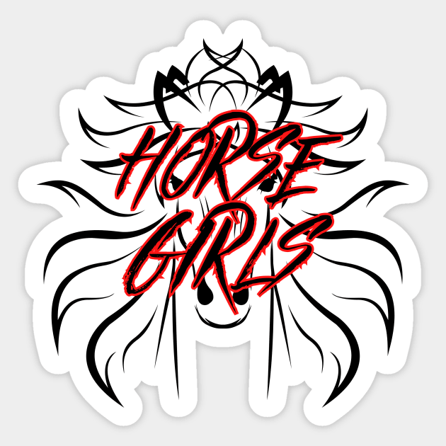 Metal Horse Girls - Black Design Sticker by Horse Girls